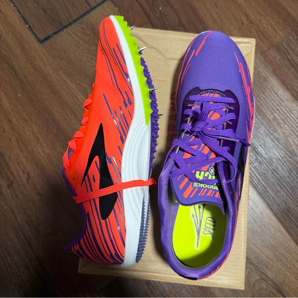 BROOKS | Mach 18 Cross Country Spike Athletic Shoes Sz 11.5. Missing 1 Spike - Picture 3 of 7
